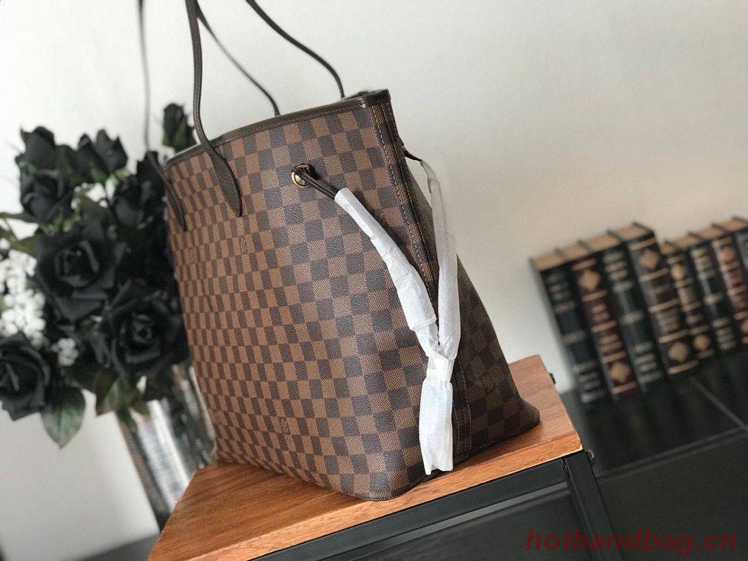 Louis Vuitton original Damier Ebene Canvas Neverfull GM N51106 Red Louis Vuitton original Damier Ebene Canvas Neverfull GM N51106 Red