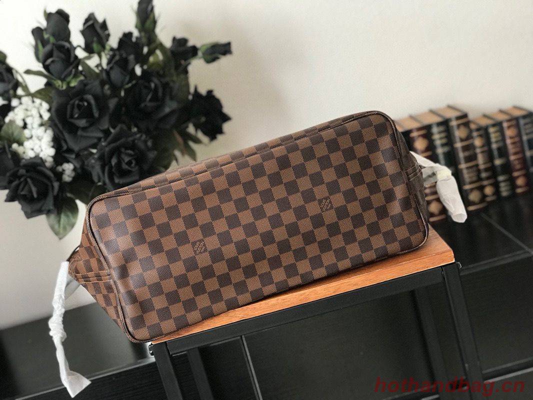 Louis Vuitton original Damier Ebene Canvas Neverfull GM N51106 Red Louis Vuitton original Damier Ebene Canvas Neverfull GM N51106 Red