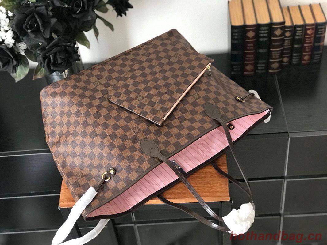 Louis Vuitton original Damier Ebene Canvas Neverfull GM N51106 Red Louis Vuitton original Damier Ebene Canvas Neverfull GM N51106 Red