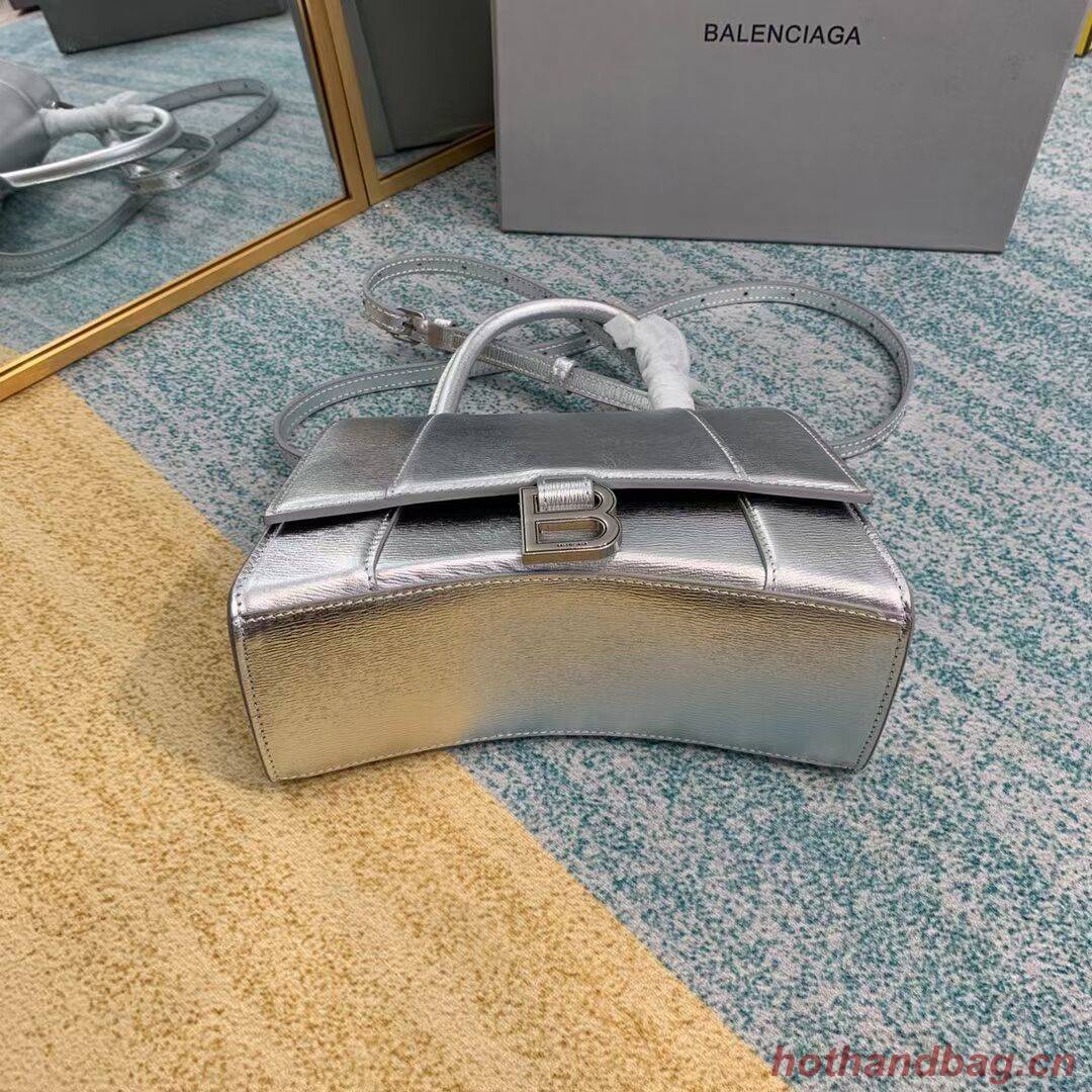 Balenciaga HOURGLASS SMALL TOP HANDLE BAG B108895-1 Silver Balenciaga HOURGLASS SMALL TOP HANDLE BAG B108895-1 Silver