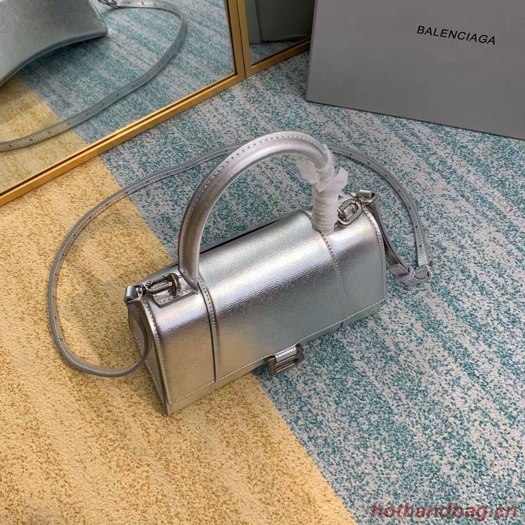 Balenciaga HOURGLASS SMALL TOP HANDLE BAG B108895-1 Silver Balenciaga HOURGLASS SMALL TOP HANDLE BAG B108895-1 Silver