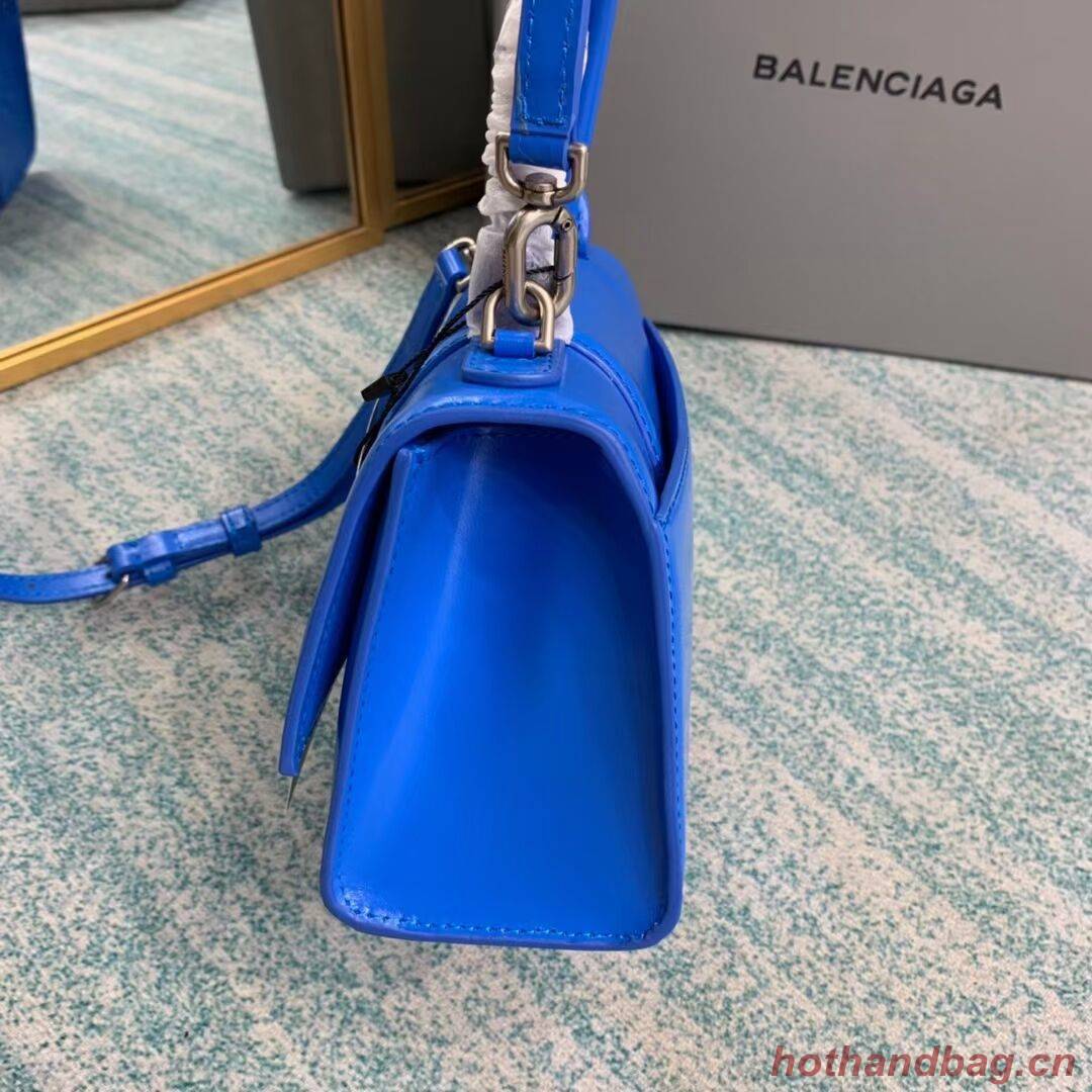 Balenciaga Hourglass XS Top Handle Bag shiny box calfskin 28331 blue Balenciaga Hourglass XS Top Handle Bag shiny box calfskin 28331 blue