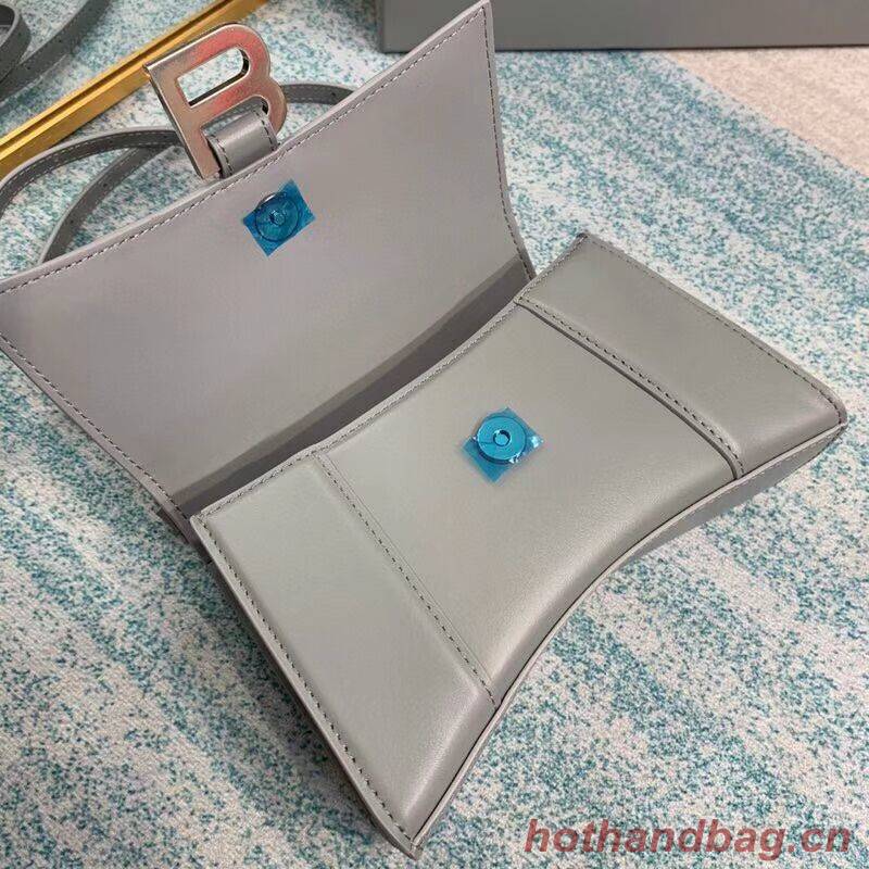 Balenciaga Hourglass XS Top Handle Bag shiny box calfskin 28331 grey Balenciaga Hourglass XS Top Handle Bag shiny box calfskin 28331 grey