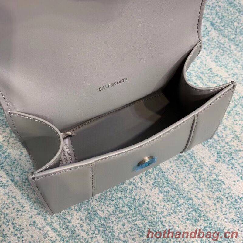 Balenciaga Hourglass XS Top Handle Bag shiny box calfskin 28331 grey Balenciaga Hourglass XS Top Handle Bag shiny box calfskin 28331 grey
