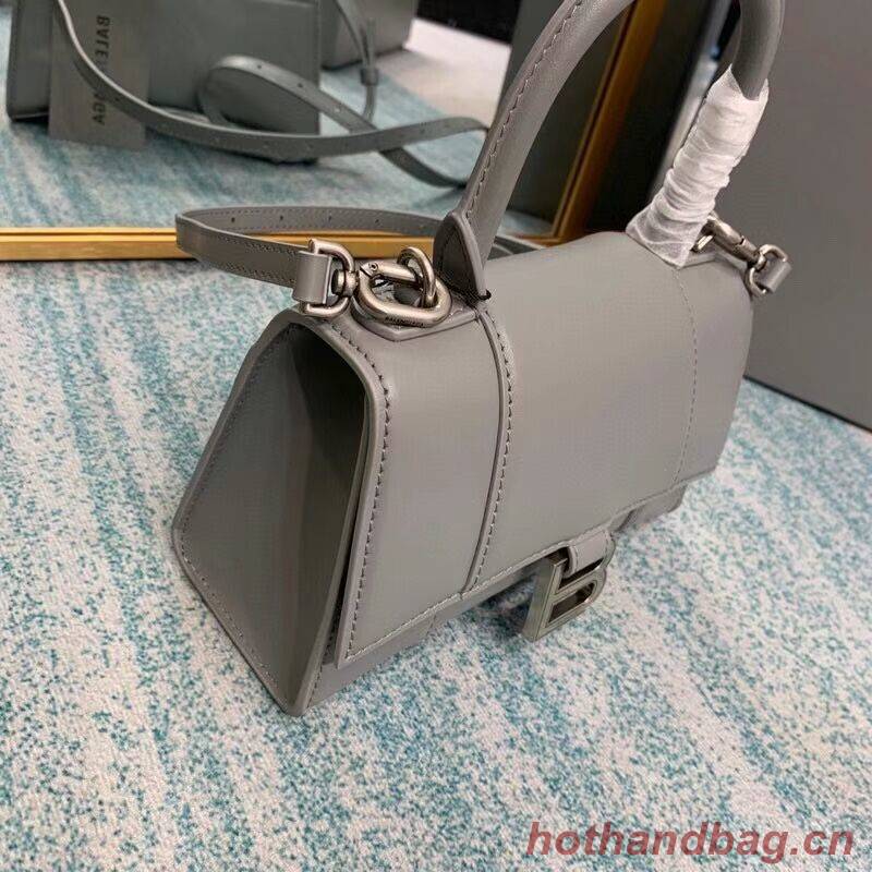 Balenciaga Hourglass XS Top Handle Bag shiny box calfskin 28331 grey Balenciaga Hourglass XS Top Handle Bag shiny box calfskin 28331 grey