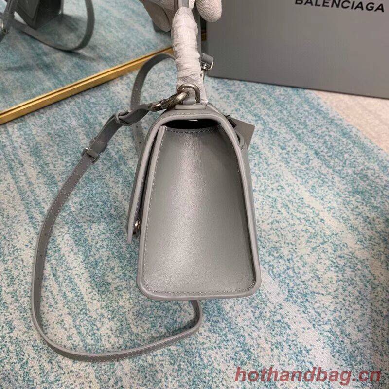 Balenciaga Hourglass XS Top Handle Bag shiny box calfskin 28331 grey Balenciaga Hourglass XS Top Handle Bag shiny box calfskin 28331 grey
