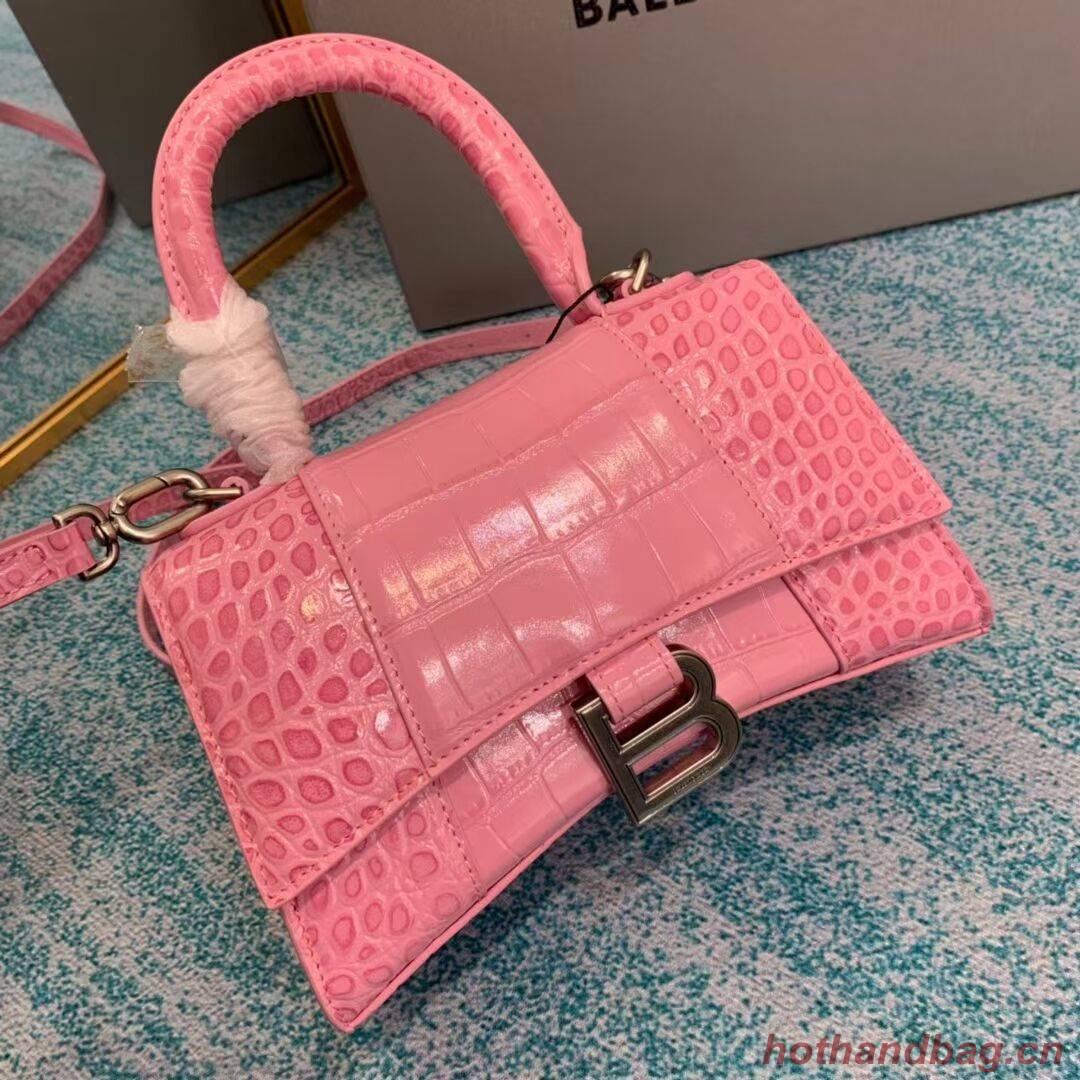 Balenciaga Hourglass XS Top Handle Bag 28331S LIGHT ROSE Balenciaga Hourglass XS Top Handle Bag 28331S LIGHT ROSE