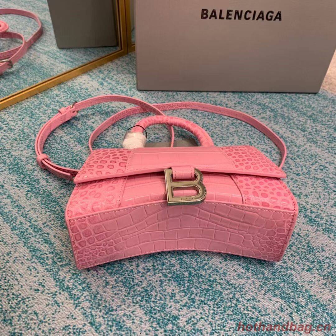 Balenciaga Hourglass XS Top Handle Bag 28331S LIGHT ROSE Balenciaga Hourglass XS Top Handle Bag 28331S LIGHT ROSE