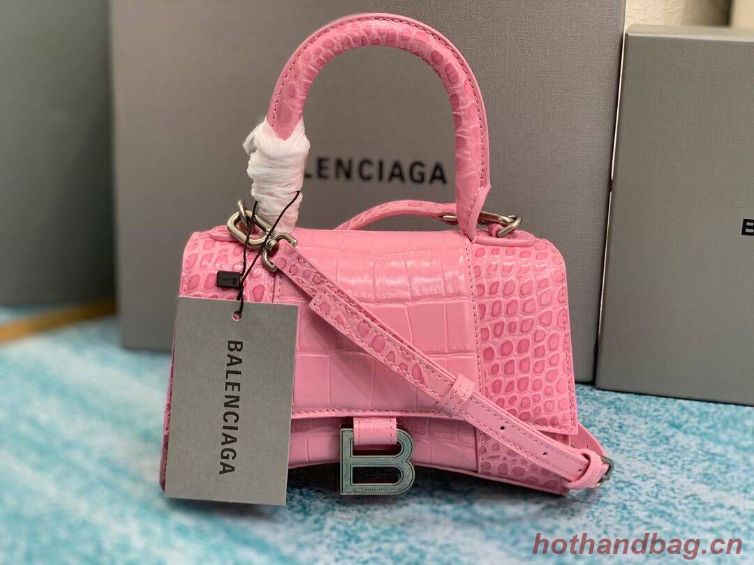 Balenciaga Hourglass XS Top Handle Bag 28331S LIGHT ROSE Balenciaga Hourglass XS Top Handle Bag 28331S LIGHT ROSE