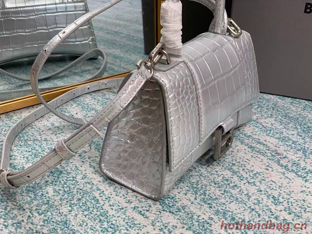 Balenciaga Hourglass XS Top Handle Bag 28331S silver Balenciaga Hourglass XS Top Handle Bag 28331S silver