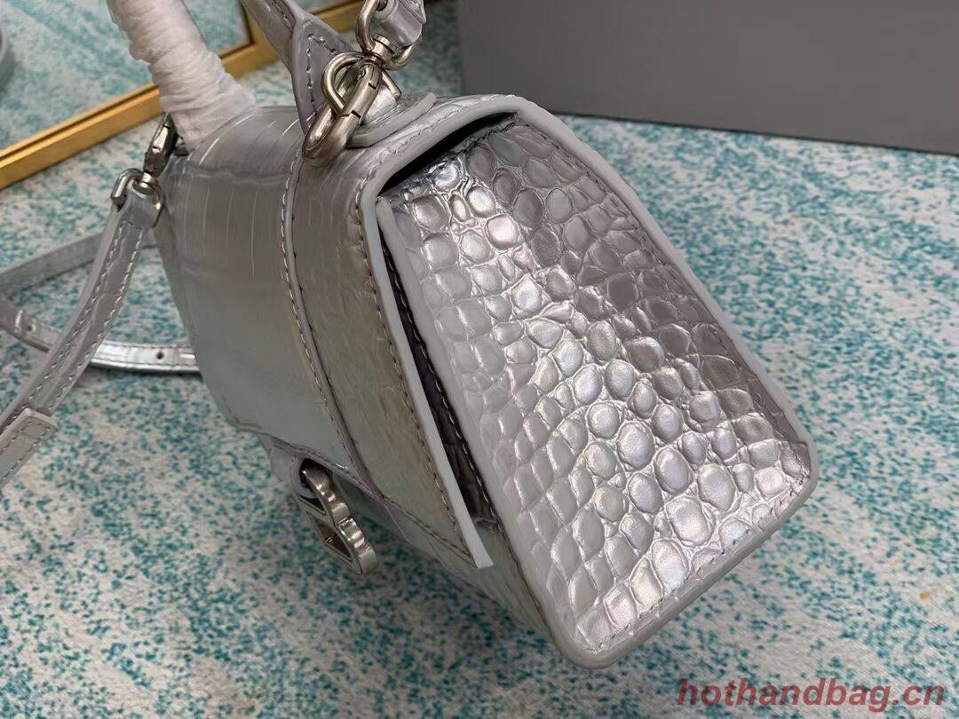 Balenciaga Hourglass XS Top Handle Bag 28331S silver Balenciaga Hourglass XS Top Handle Bag 28331S silver