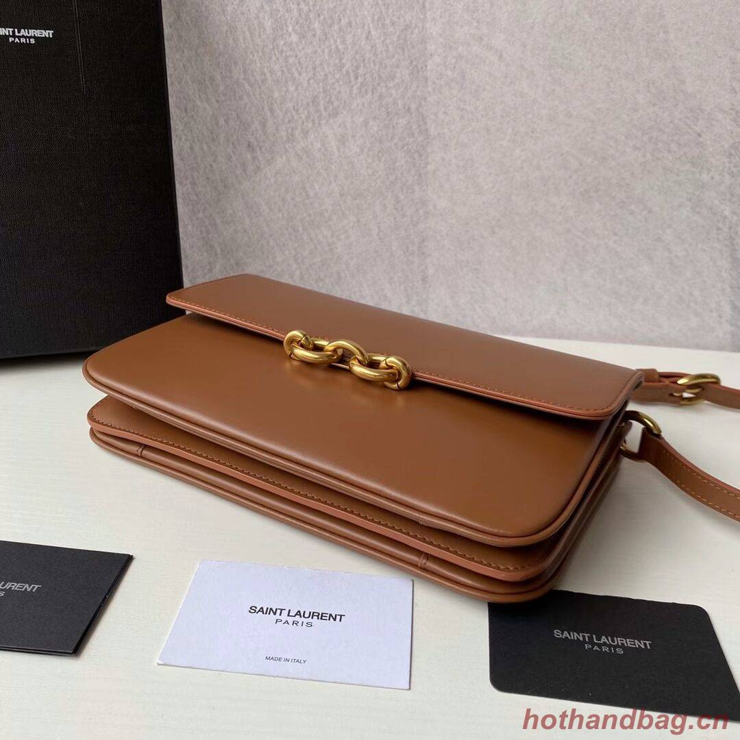YSL LE MAILLON SATCHEL IN SMOOTH LEATHER 6497952 brown YSL LE MAILLON SATCHEL IN SMOOTH LEATHER 6497952 brown