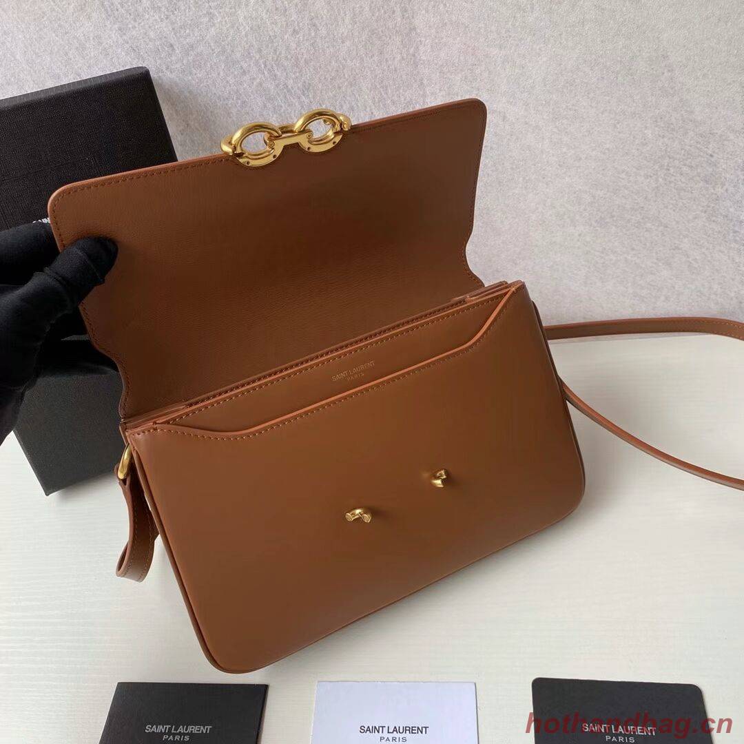 YSL LE MAILLON SATCHEL IN SMOOTH LEATHER 6497952 brown YSL LE MAILLON SATCHEL IN SMOOTH LEATHER 6497952 brown