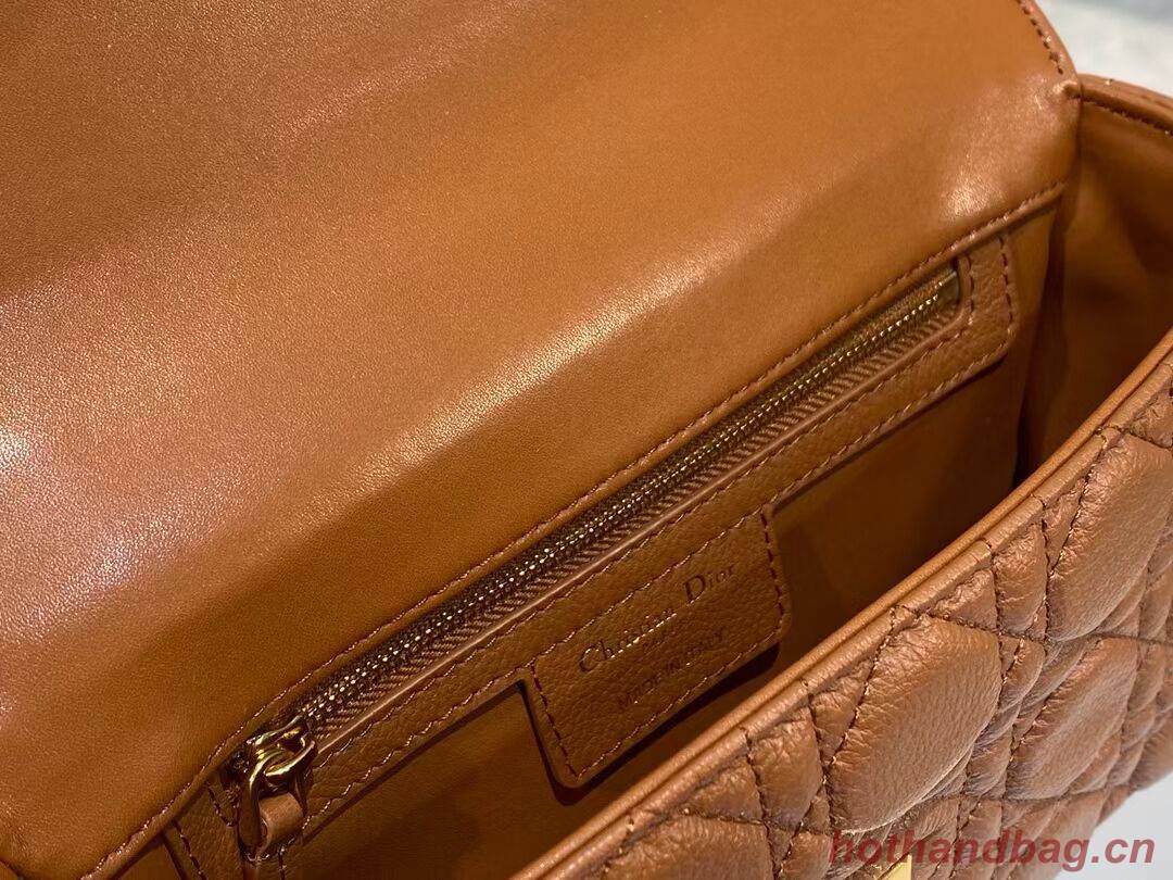Dior SMALL DIOR CARO BAG Soft Cannage Calfskin M9241 Cognac-Colored Dior SMALL DIOR CARO BAG Soft Cannage Calfskin M9241 Cognac-Colored