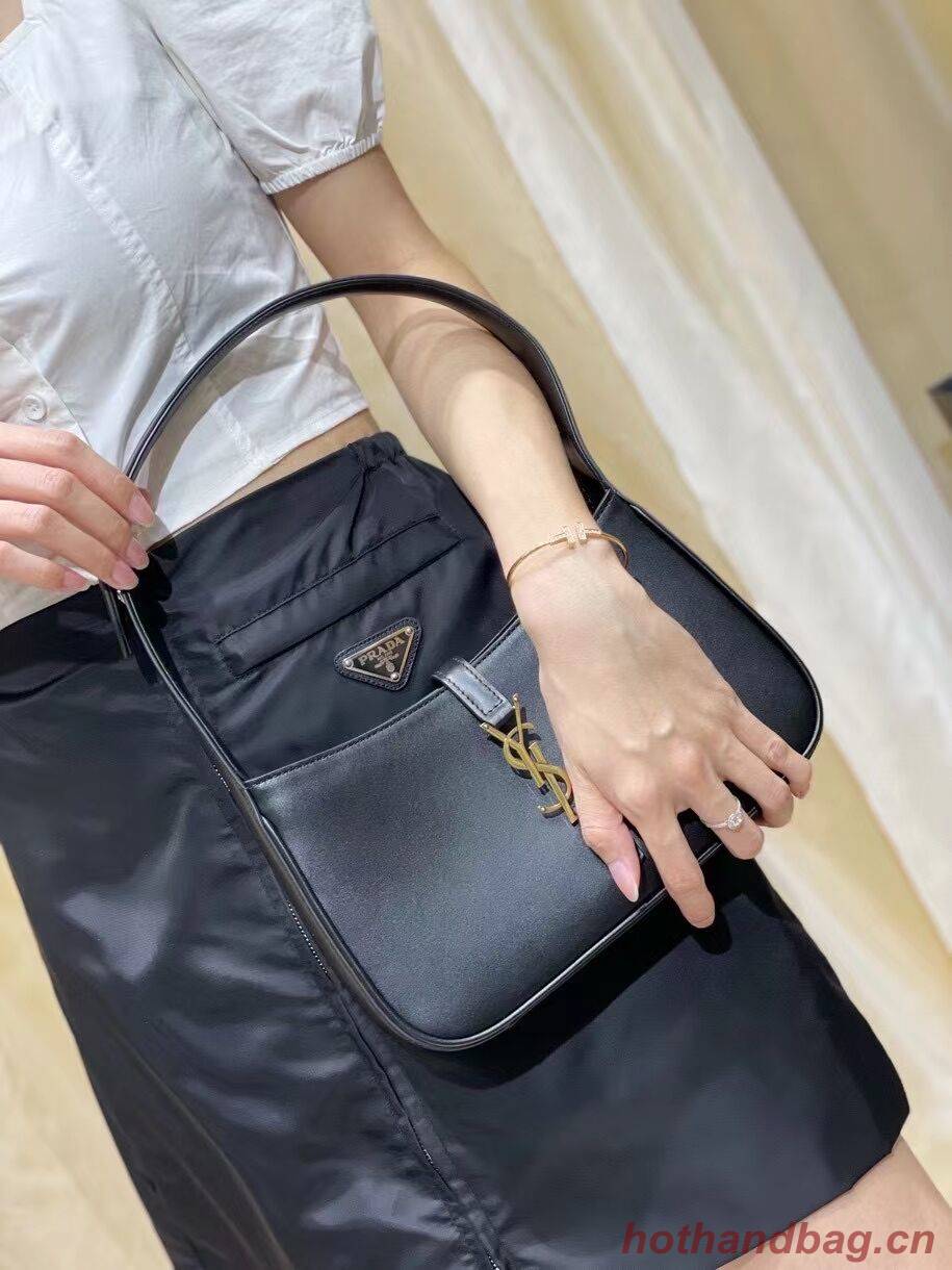 YSL LE 5 A 7 HOBO BAG IN SMOOTH LEATHER Y687228 black YSL LE 5 A 7 HOBO BAG IN SMOOTH LEATHER Y687228 black