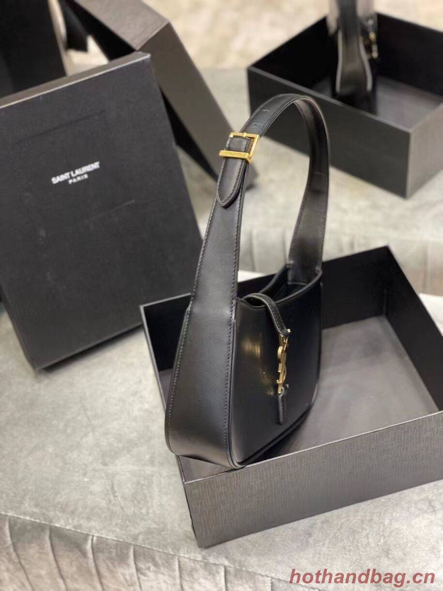 YSL LE 5 A 7 HOBO BAG IN SMOOTH LEATHER Y687228 black YSL LE 5 A 7 HOBO BAG IN SMOOTH LEATHER Y687228 black