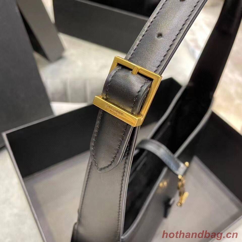 YSL LE 5 A 7 HOBO BAG IN SMOOTH LEATHER Y687228 black YSL LE 5 A 7 HOBO BAG IN SMOOTH LEATHER Y687228 black