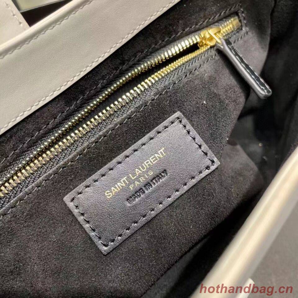 YSL TOP HANDLE BAG IN SHINY LEATHER Y687228 white YSL TOP HANDLE BAG IN SHINY LEATHER Y687228 white