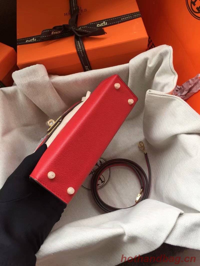 Hermes Kelly 19cm Shoulder Bags Epsom Leather KL19 Red Hermes Kelly 19cm Shoulder Bags Epsom Leather KL19 Red