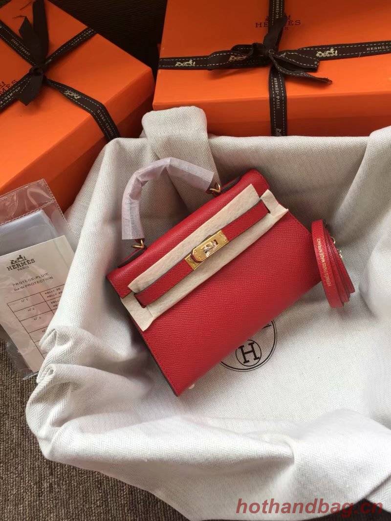 Hermes Kelly 19cm Shoulder Bags Epsom Leather KL19 Red Hermes Kelly 19cm Shoulder Bags Epsom Leather KL19 Red