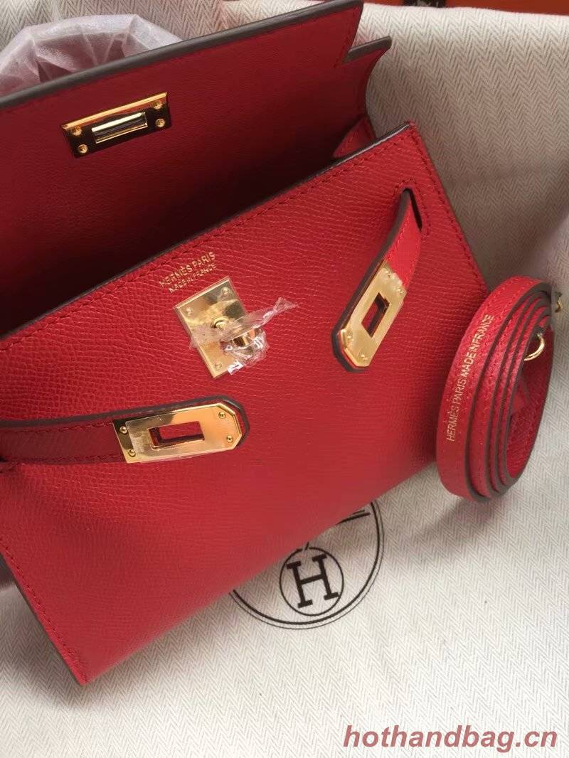Hermes Kelly 19cm Shoulder Bags Epsom Leather KL19 Red Hermes Kelly 19cm Shoulder Bags Epsom Leather KL19 Red