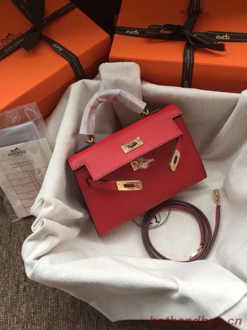 Hermes Kelly 19cm Shoulder Bags Epsom Leather KL19 Red Hermes Kelly 19cm Shoulder Bags Epsom Leather KL19 Red
