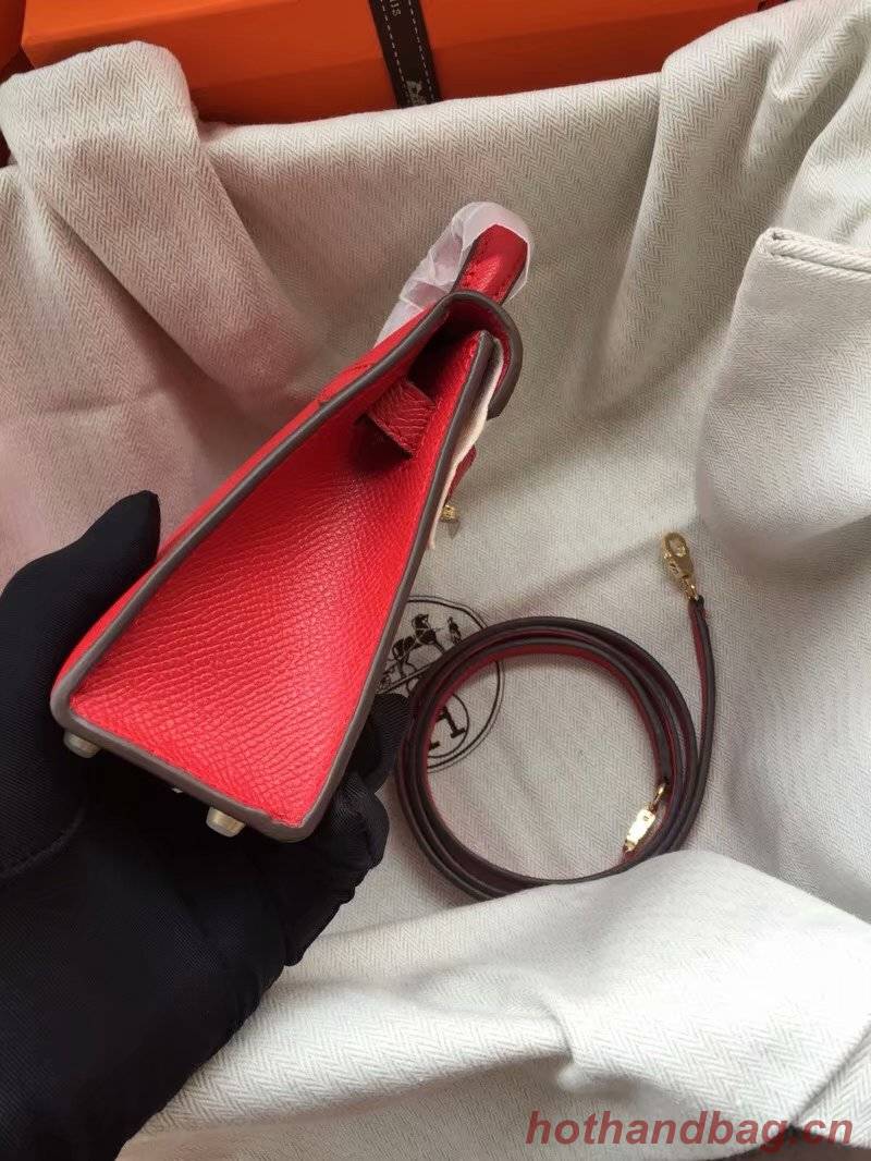 Hermes Kelly 19cm Shoulder Bags Epsom Leather KL19 Red Hermes Kelly 19cm Shoulder Bags Epsom Leather KL19 Red