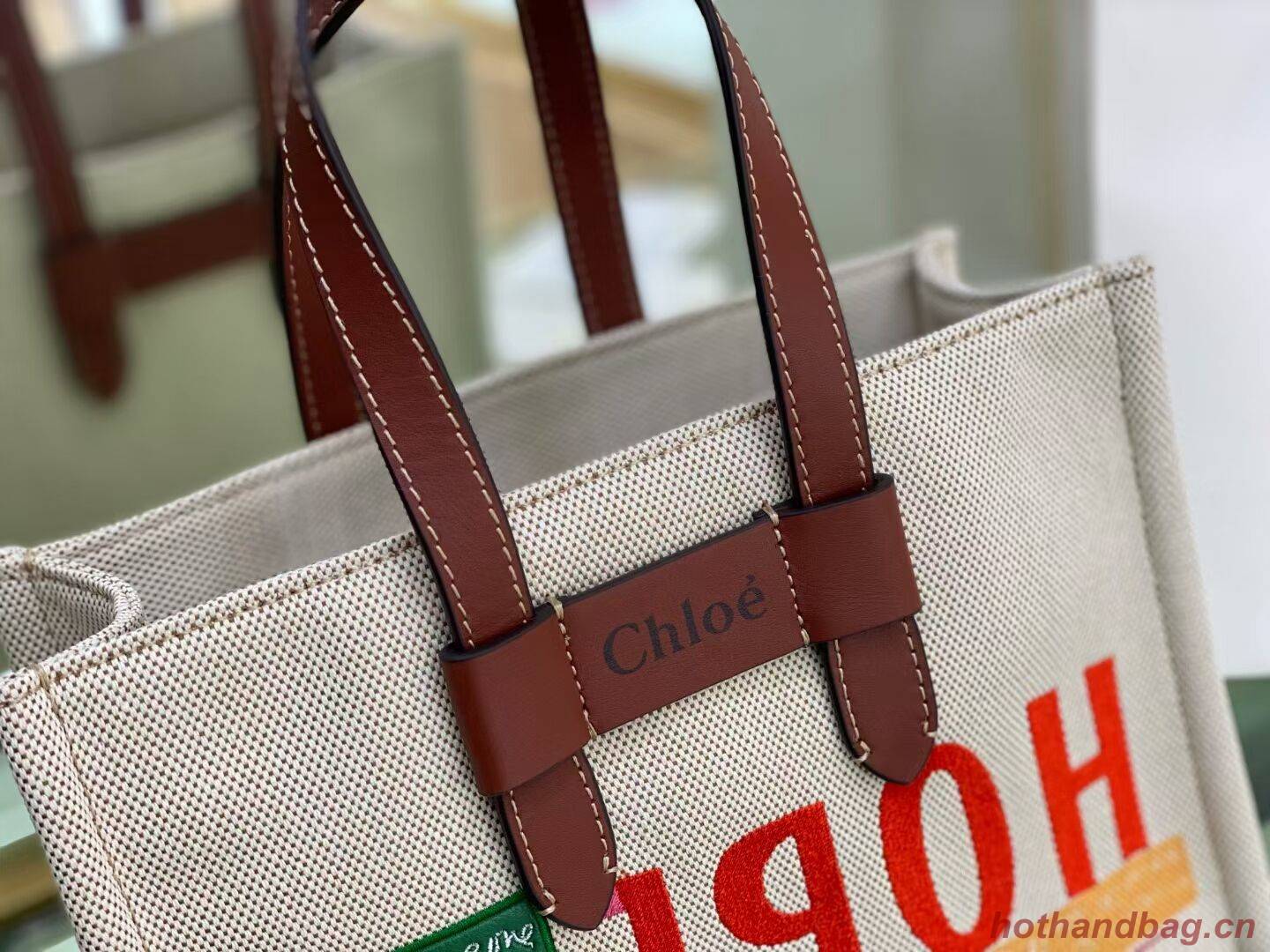 Chloe Cloth & leather 6C013 brown Chloe Cloth & leather 6C013 brown