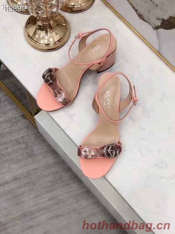 Gucci Leather Double G sandal GG1690TX-2 7CM height Gucci Leather Double G sandal GG1690TX-2 7CM height
