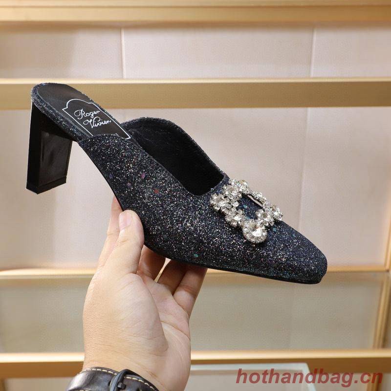 Roger Vivier 7.5CM Heels Shoes RV445MN Black Roger Vivier 7.5CM Heels Shoes RV445MN Black