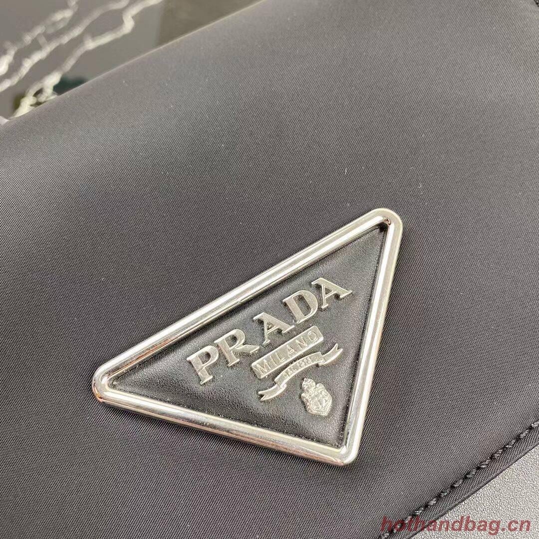 Prada Small brushed leather shoulder bag 1BA263 black Prada Small brushed leather shoulder bag 1BA263 black