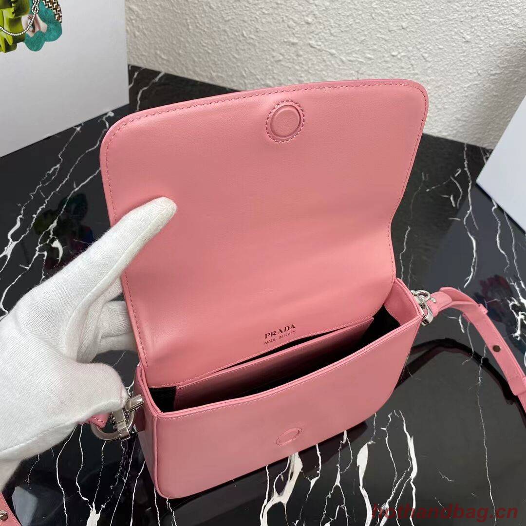 Prada Small brushed leather shoulder bag 1BA263 pink Prada Small brushed leather shoulder bag 1BA263 pink
