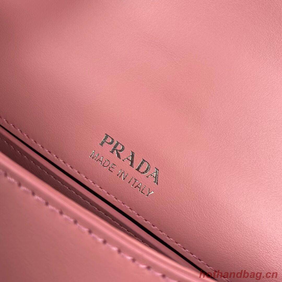Prada Small brushed leather shoulder bag 1BA263 pink Prada Small brushed leather shoulder bag 1BA263 pink