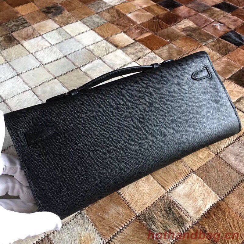 Hermes Kelly 31cm Clutch Original Epsom Leather KL31 Black Hermes Kelly 31cm Clutch Original Epsom Leather KL31 Black