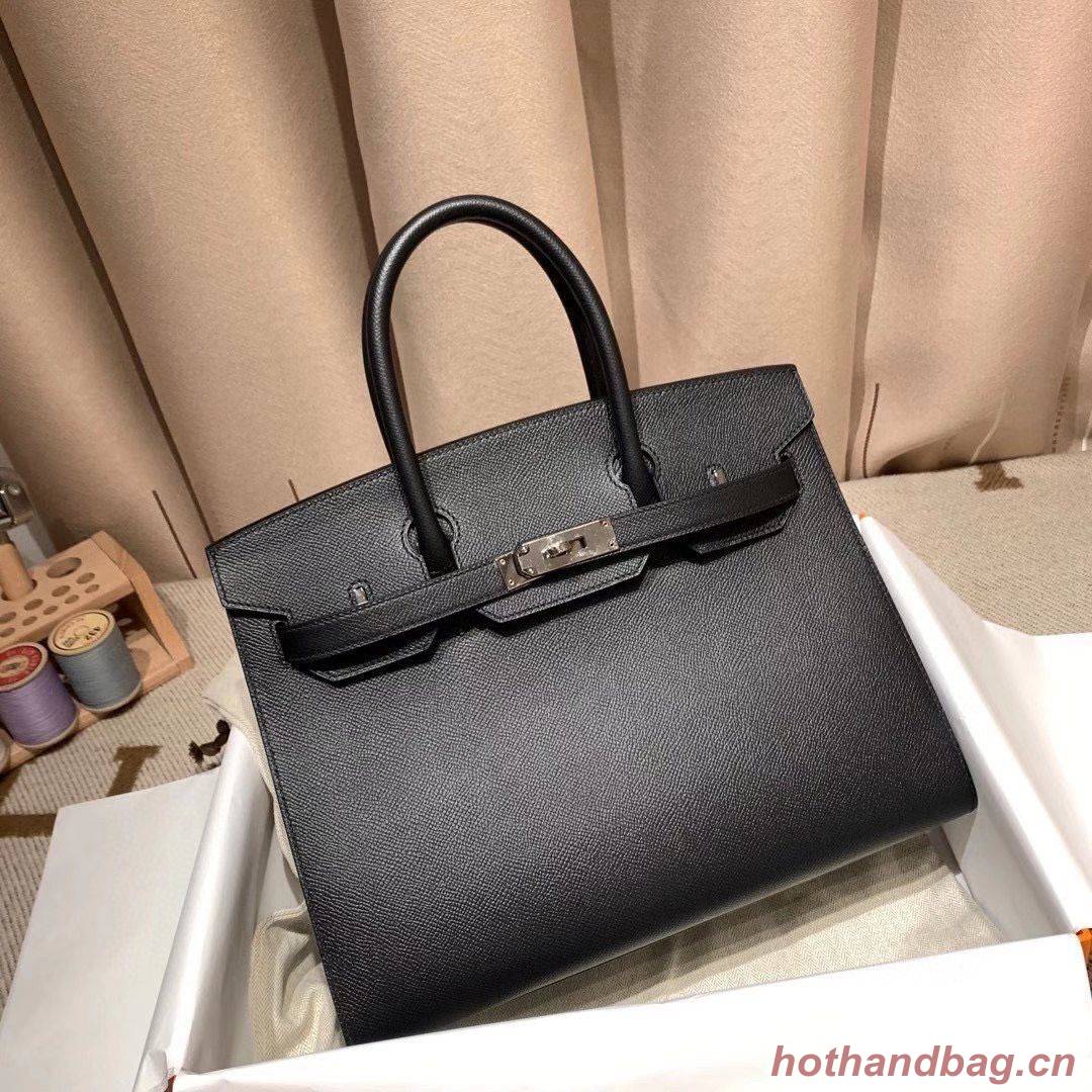 Hermes Birkin Bag Original Epsom Leather 30CM 17825 Black Hermes Birkin Bag Original Epsom Leather 30CM 17825 Black