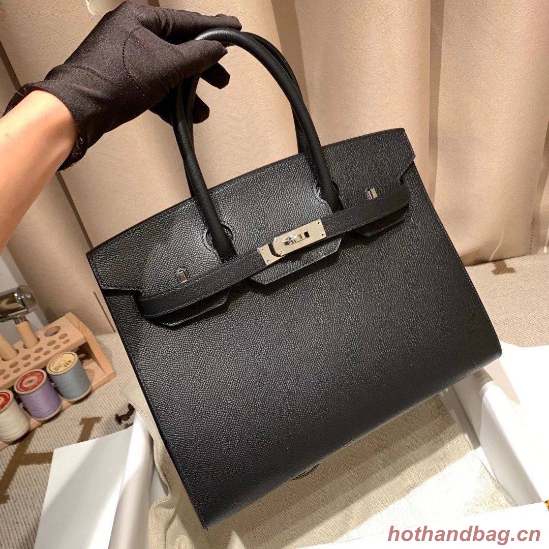 Hermes Birkin Bag Original Epsom Leather 30CM 17825 Black Hermes Birkin Bag Original Epsom Leather 30CM 17825 Black