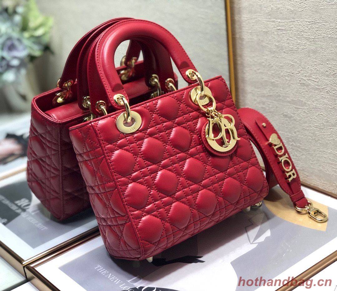 LADY DIOR MY ABCDIOR BAG Cannage Lambskin M0538O Red LADY DIOR MY ABCDIOR BAG Cannage Lambskin M0538O Red