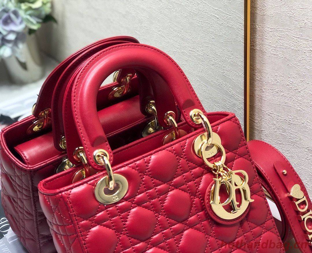 LADY DIOR MY ABCDIOR BAG Cannage Lambskin M0538O Red LADY DIOR MY ABCDIOR BAG Cannage Lambskin M0538O Red