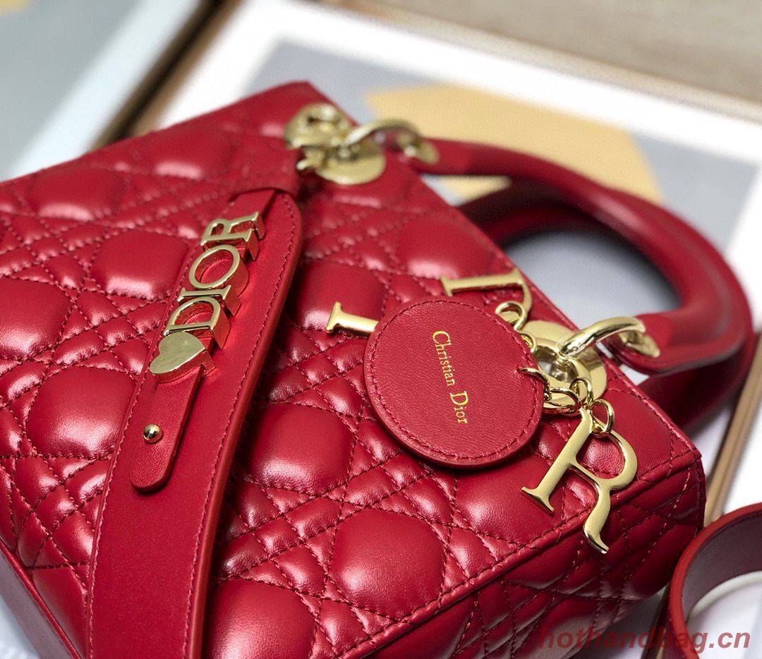 LADY DIOR MY ABCDIOR BAG Cannage Lambskin M0538O Red LADY DIOR MY ABCDIOR BAG Cannage Lambskin M0538O Red