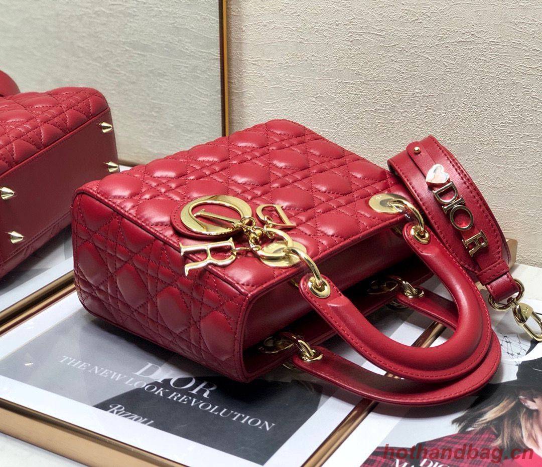 LADY DIOR MY ABCDIOR BAG Cannage Lambskin M0538O Red LADY DIOR MY ABCDIOR BAG Cannage Lambskin M0538O Red