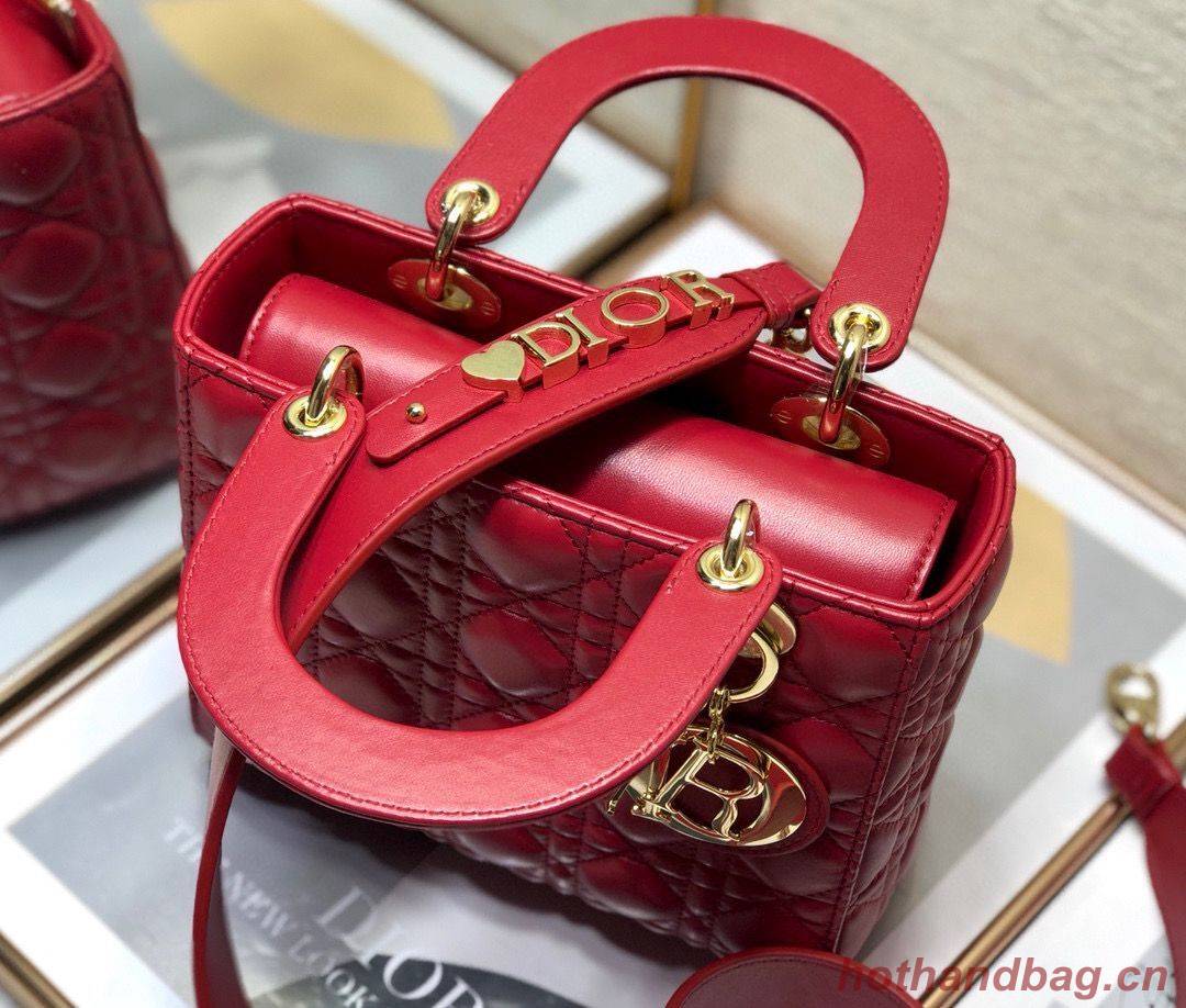 LADY DIOR MY ABCDIOR BAG Cannage Lambskin M0538O Red LADY DIOR MY ABCDIOR BAG Cannage Lambskin M0538O Red