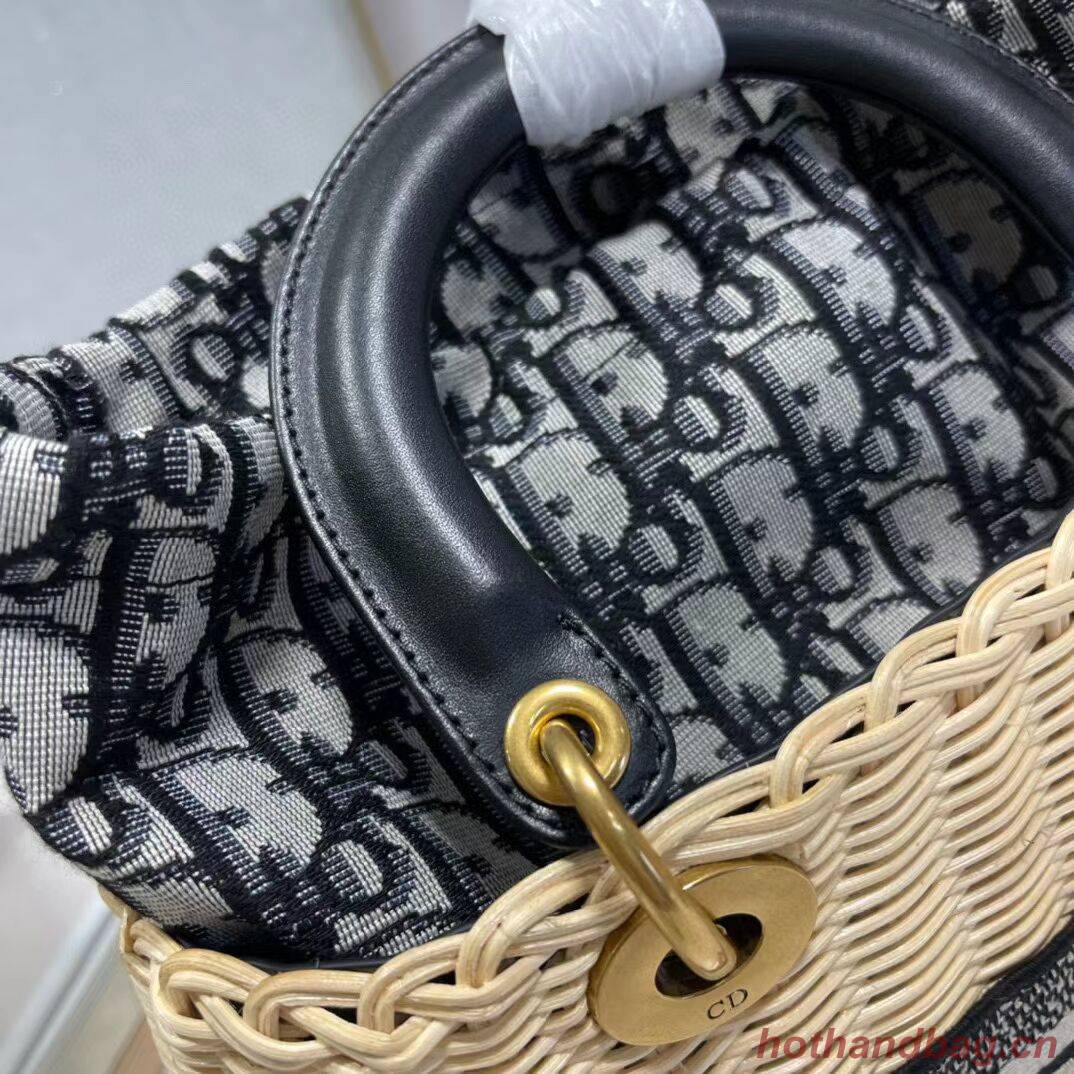 Dior Woven apricot with black leather C9908 Dior Woven apricot with black leather C9908