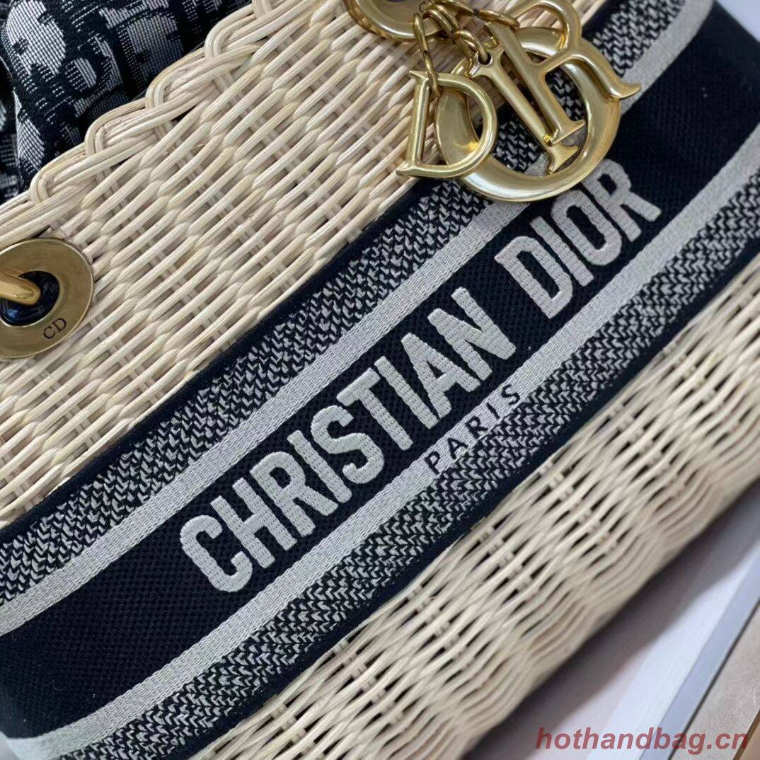 Dior Woven apricot with black leather C9908 Dior Woven apricot with black leather C9908