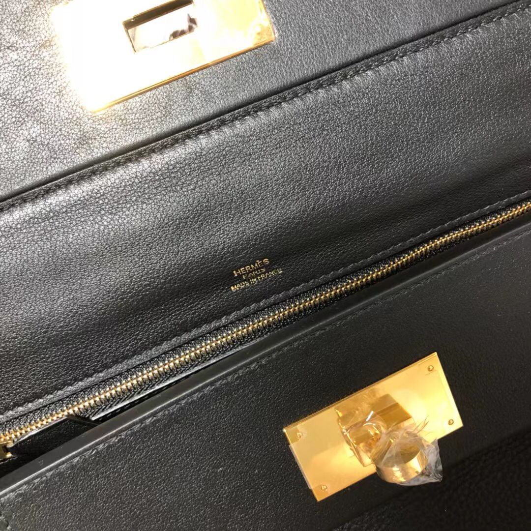 Hermes Kelly Original togo Leather Tote Bag H2424 Black Hermes Kelly Original togo Leather Tote Bag H2424 Black
