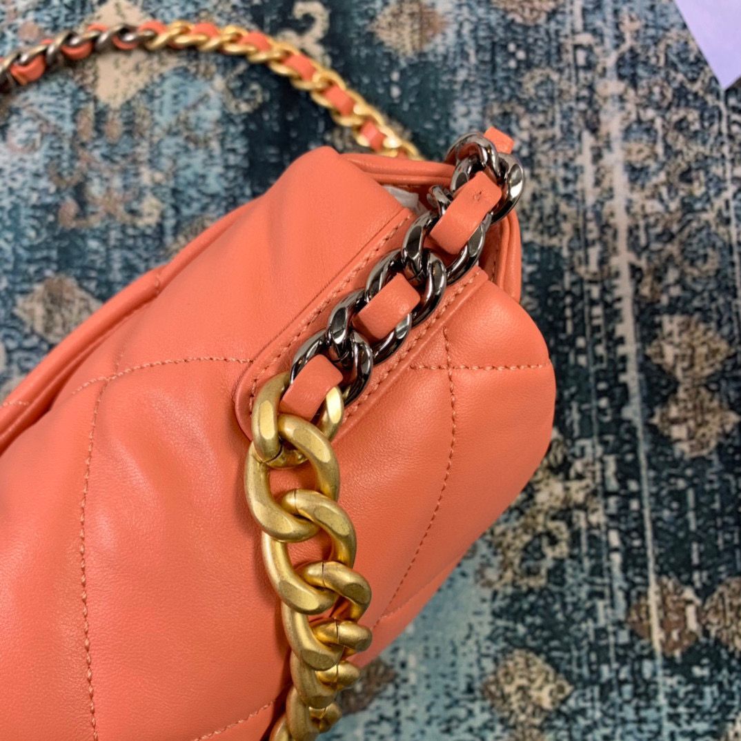 Chanel 19 flap bag Original Leather AS1160 AS1161 AS1162 Coral Chanel 19 flap bag Original Leather AS1160 AS1161 AS1162 Coral
