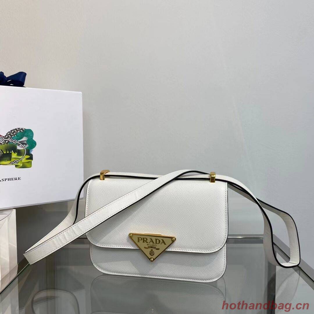Prada Saffiano leather Identity shoulder bag 1BN320 white Prada Saffiano leather Identity shoulder bag 1BN320 white