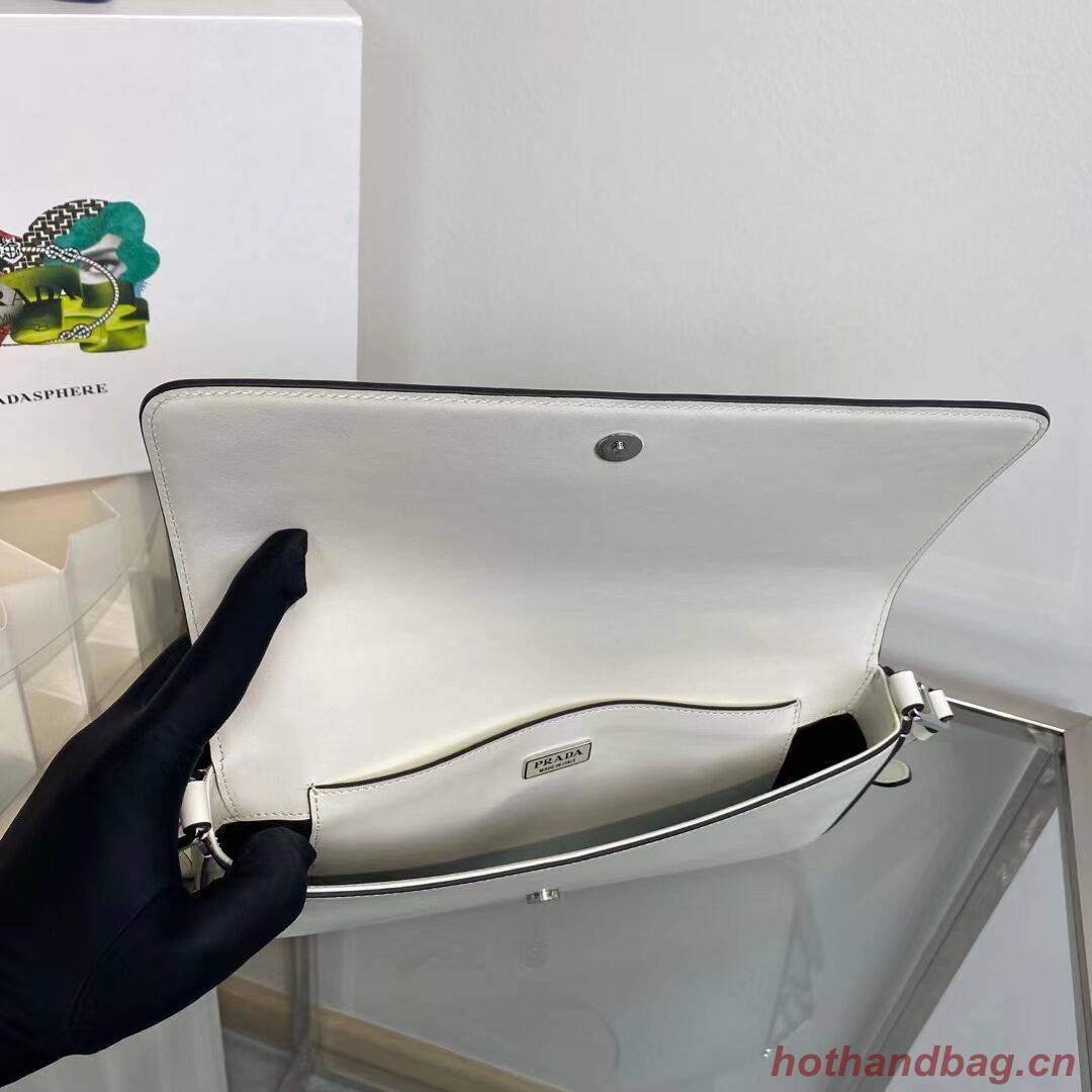 Prada Brushed leather Prada Femme bag 1BD323 White Prada Brushed leather Prada Femme bag 1BD323 White