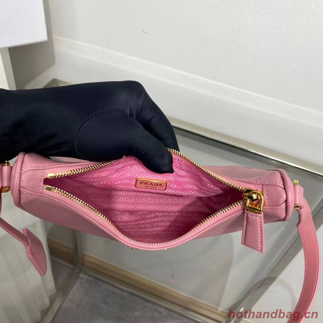 Prada Small Saffiano leather shoulder bag 1BD330 pink Prada Small Saffiano leather shoulder bag 1BD330 pink