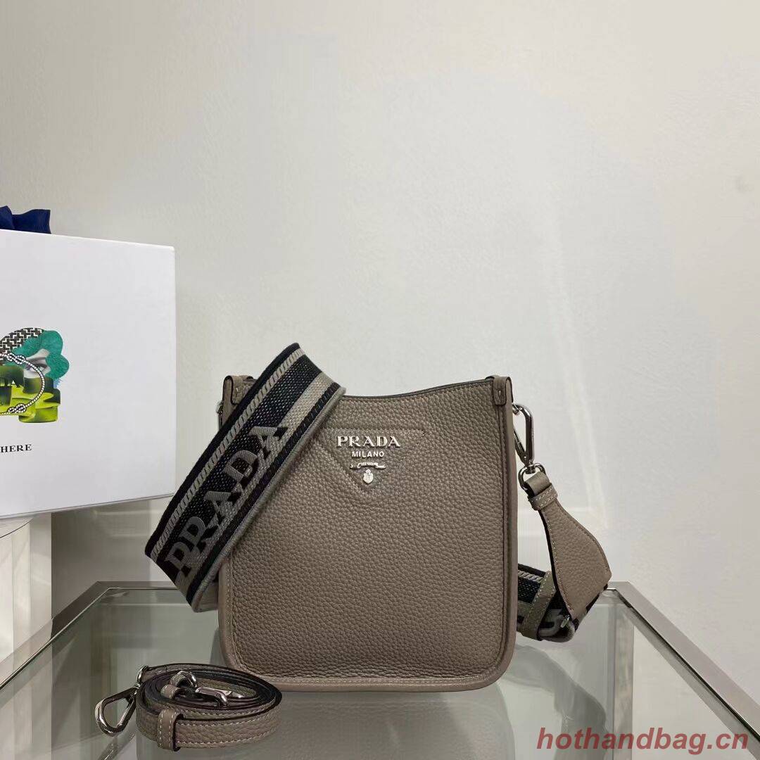 Prada Leather mini shoulder bag 1BH191 gray Prada Leather mini shoulder bag 1BH191 gray