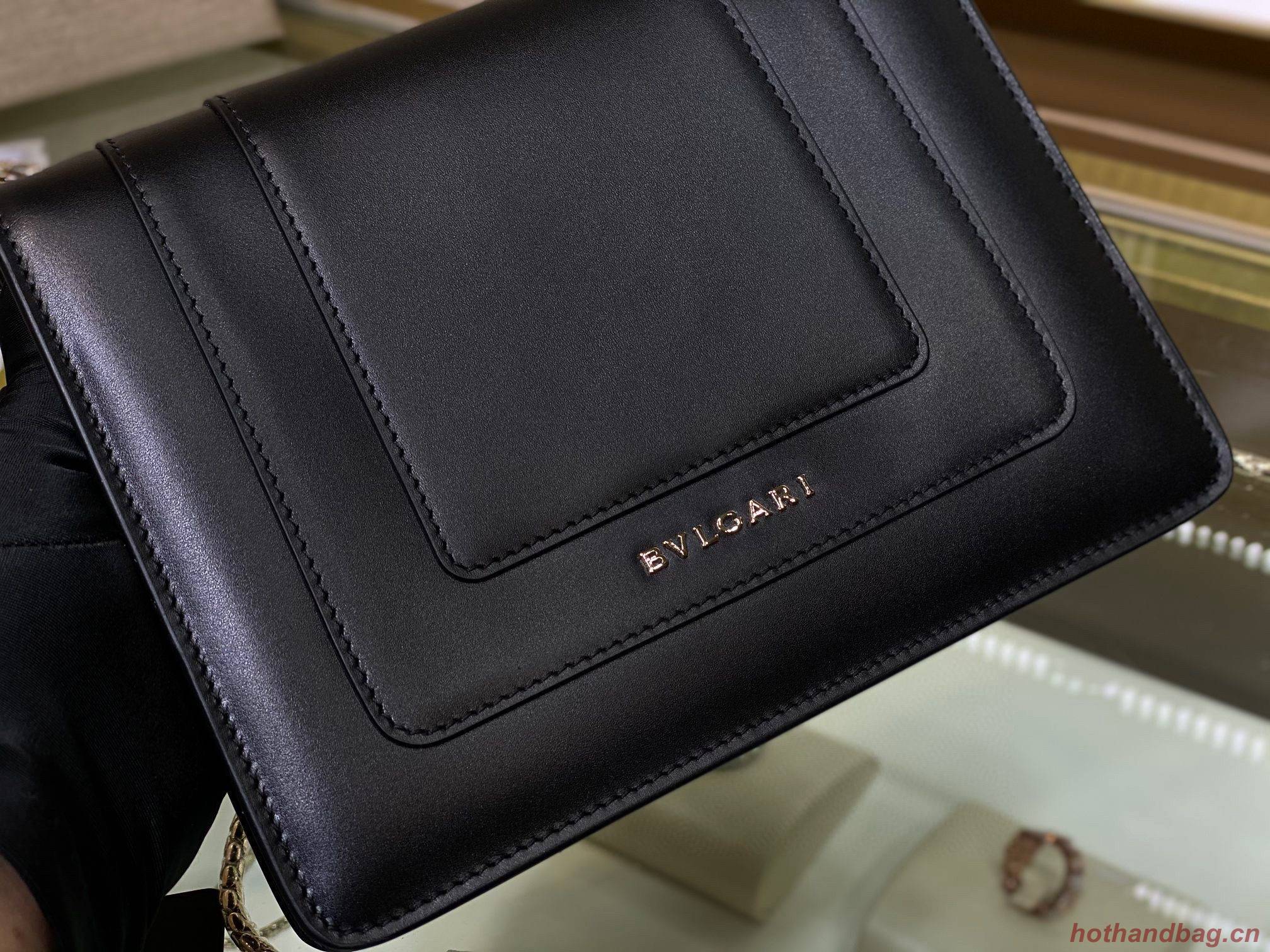 BVLGARI mini Serpenti Forever Shoulder Bag Calfskin Leather 35107 Black BVLGARI mini Serpenti Forever Shoulder Bag Calfskin Leather 35107 Black